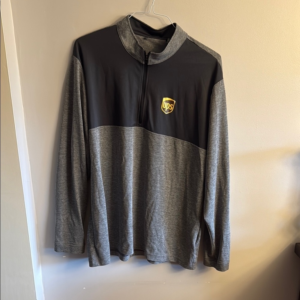 Adidas UPS Quarter-Zip Pullover Gray Black Men’s 2XL